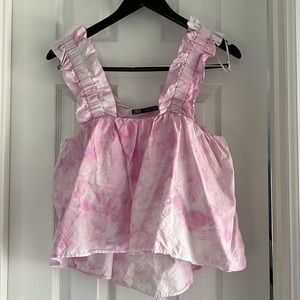ZARA | Pink Tie-dyed Cropped Tank Top - Women's M